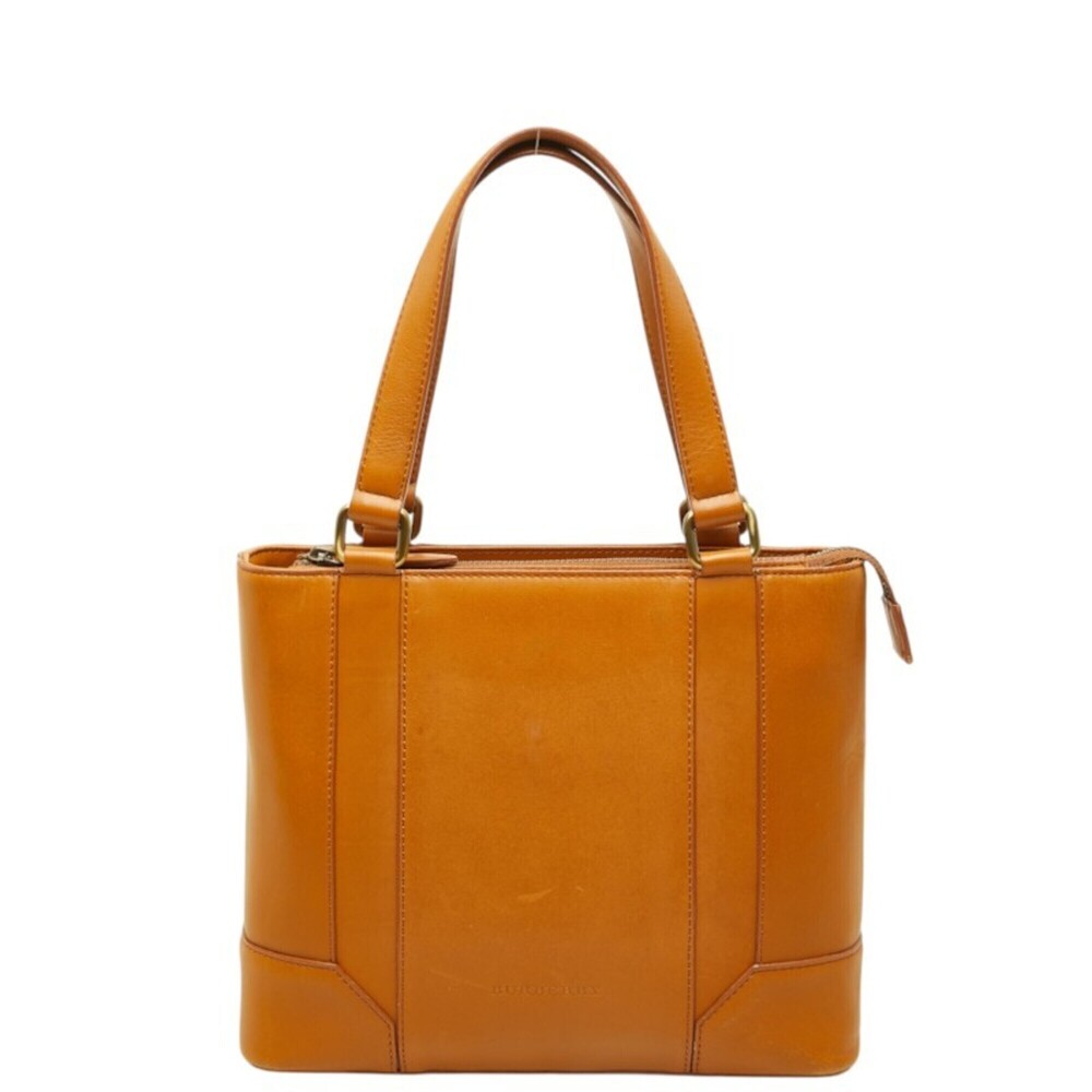 Burberry Nova Check Tote Bag Shoulder Camel Leather Women's BURBERRY